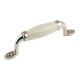 Cream Crackle Small Ceramic Silver Door Handles